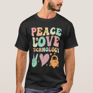Camiseta Maestros de Groovy School Peace Love Technology Ro
