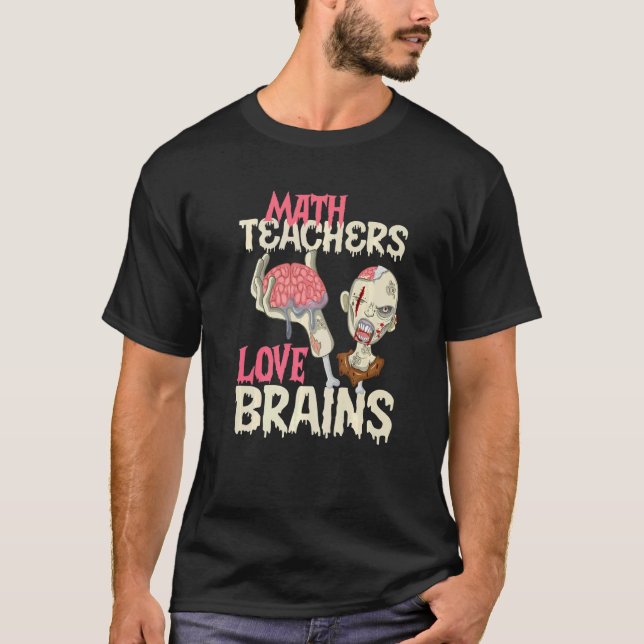 Camiseta Maestros de matemáticas aman el cerebro Halloween (Anverso)