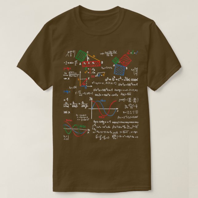 Camiseta Maestros Maestros Fórmulas Cheat Sheet Guay Geek N (Diseño del anverso)