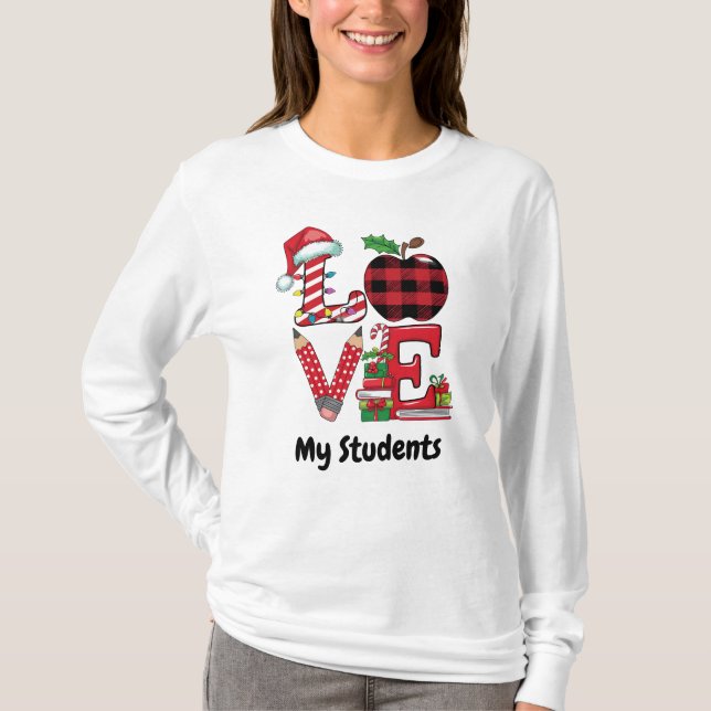 Camiseta Maestros Navidades aman a mis estudiantes (Anverso)