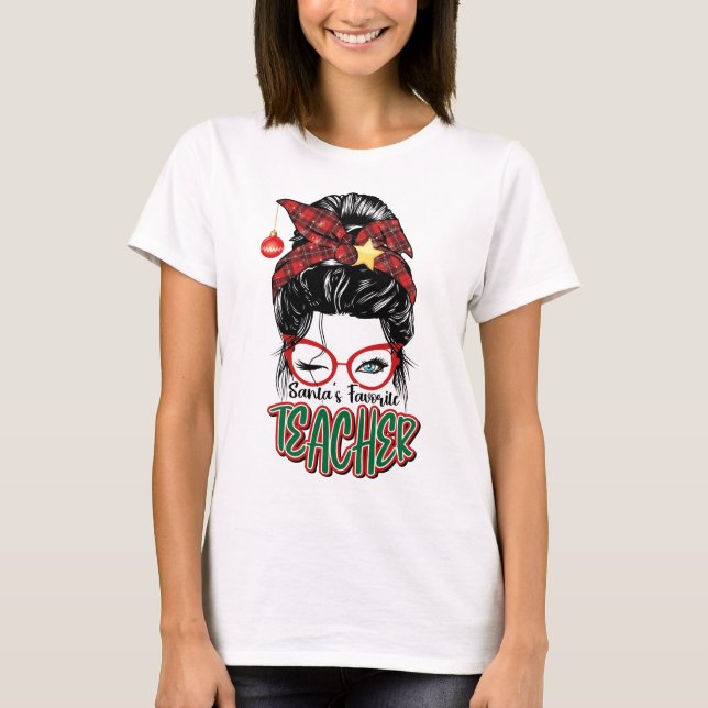 Camiseta Maestros Navidades favoritos de Santa Claus Groovy (Anverso)