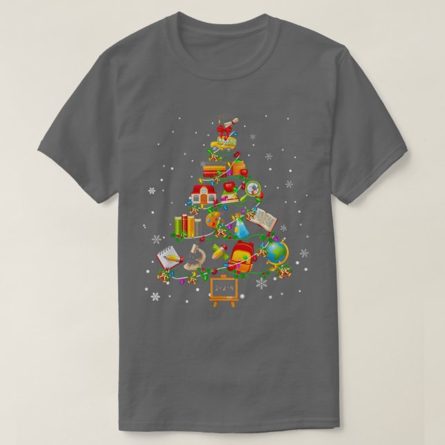 Camiseta Maestros Navidades iluminan nieve con decoración d (Diseño del anverso)