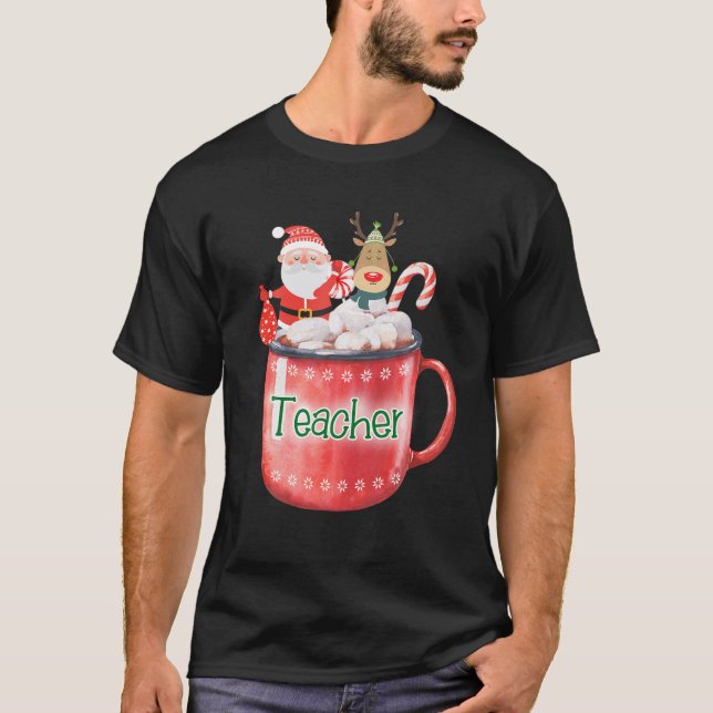 Camiseta Maestros Navidades Santa Claus Candy Cane Rudolph  (Anverso)
