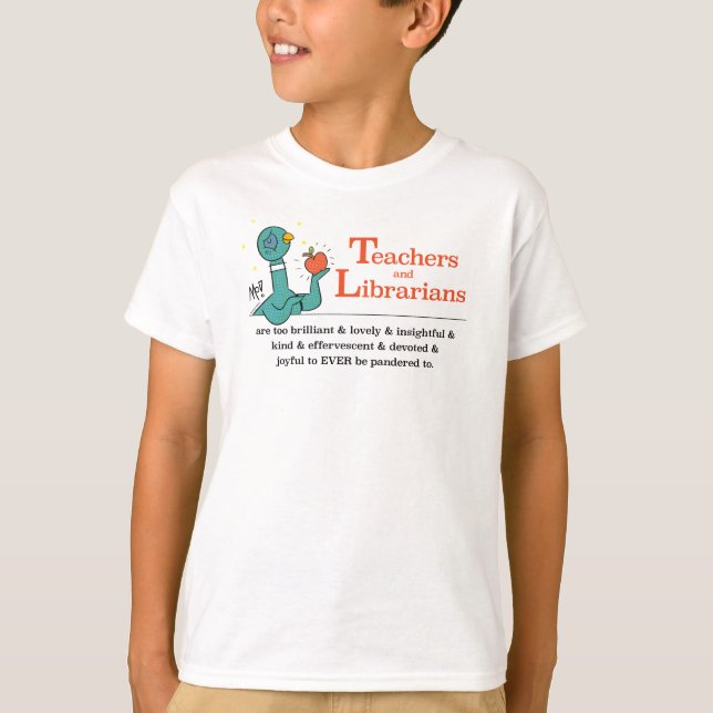 Camiseta Maestros pichones y bibliotecarios niños blancos (Anverso)