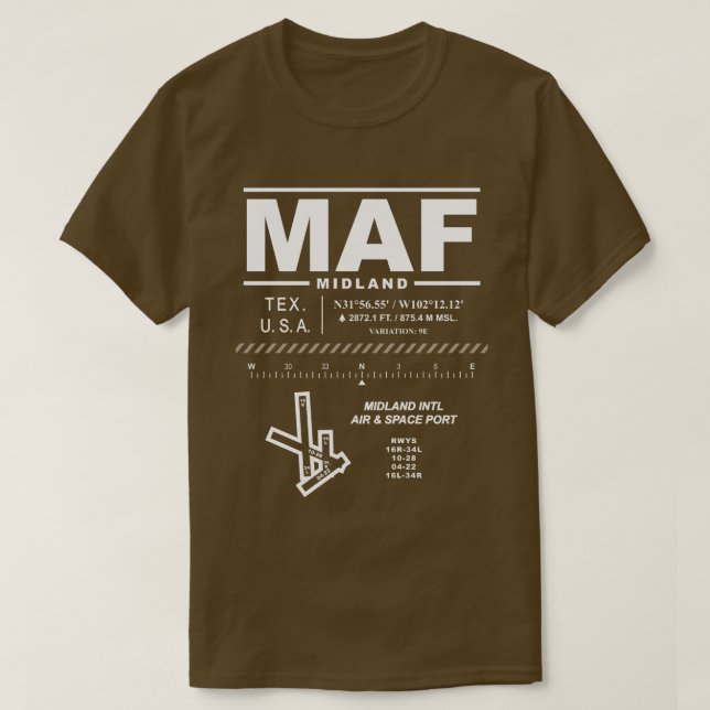 Camiseta MAF de Midland International Air & Space  (Diseño del anverso)