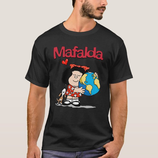 Camiseta Mafalda, el mundo y su cachorro. Clásica (Anverso)