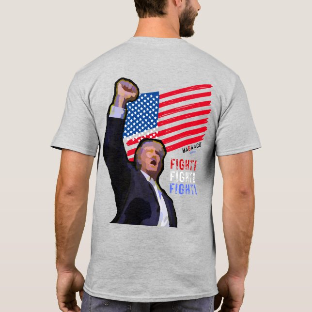 Camiseta MAGA 'Merica lucha contra el arte pop Trump (Reverso)