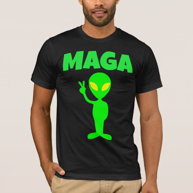 CAMISETA MAGA TRUMP ALIEN PEACE FUNNY T-SHIRT (Anverso)