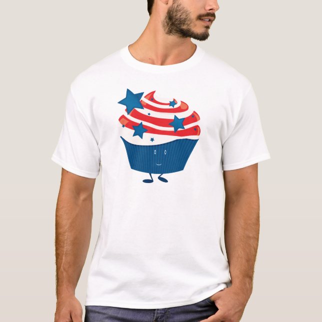 Camiseta Magdalena blanca y azul roja sonriente (Anverso)