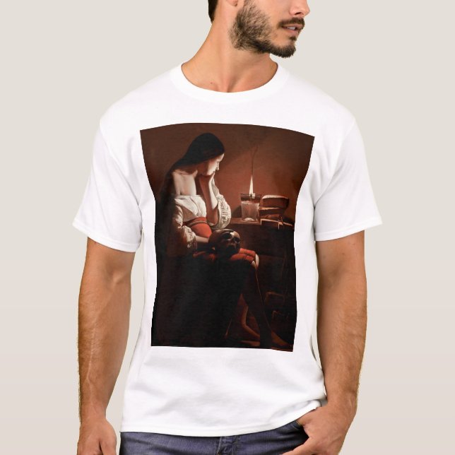 Camiseta Magdalena con la llama del tabaco, La Tour (Anverso)