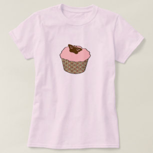 Camiseta Magdalena de fresa con glaseado rosa