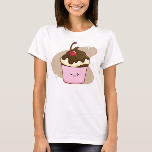Camiseta Magdalena de la cereza del chocolate (Anverso)