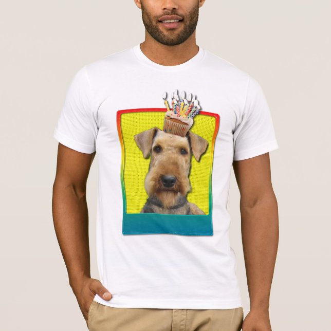 Camiseta Magdalena del cumpleaños - Airedale (Anverso)