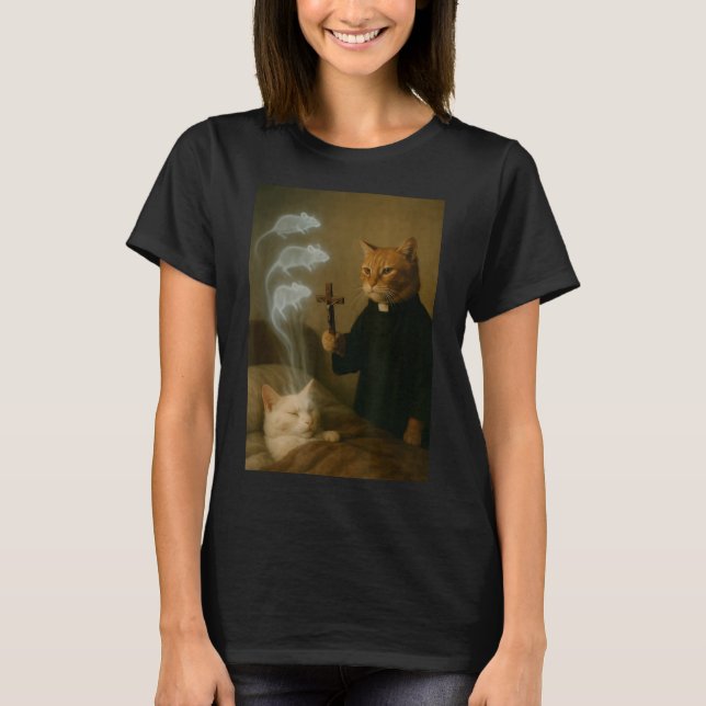 Camiseta Mage Cat Meme Cat Exorcism Mouse Funny Fantasy Hum (Anverso)