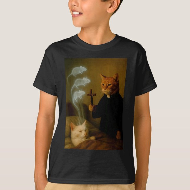 Camiseta Mage Cat Meme Cat Exorcism Mouse Funny Fantasy Hum (Anverso)