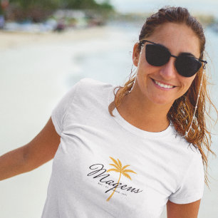 Camiseta Magens Bay St Thomas Árbol de palmas mínimo USVI