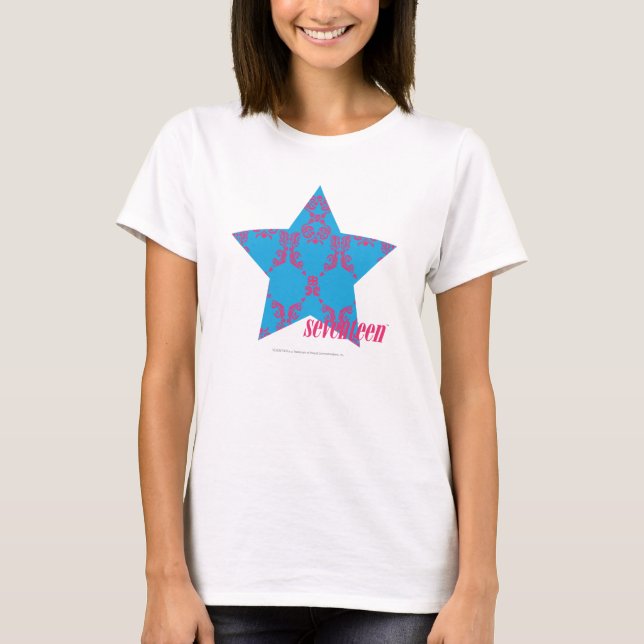 Camiseta Magenta-Aguamarina 2 del damasco (Anverso)
