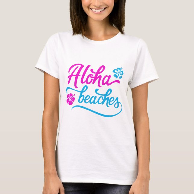 Camiseta Magenta Aloha Bebida Summer Pun T-Shirt (Anverso)