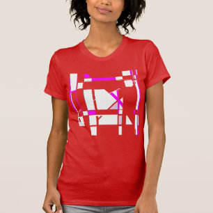 Camiseta Magenta blanco tablero de juegos Geométrico MCM As