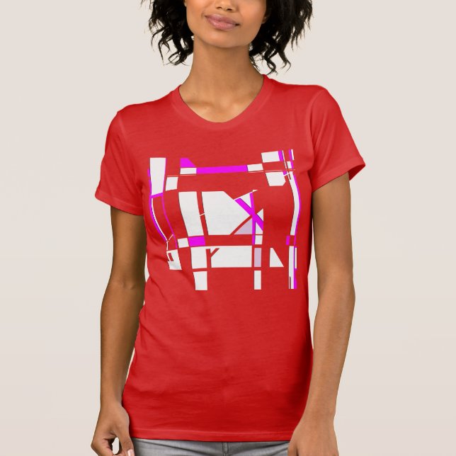 Camiseta Magenta blanco tablero de juegos Geométrico MCM As (Anverso)