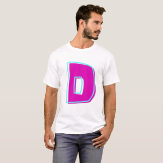 Camiseta Magenta de estilo y letra Verde azulada D