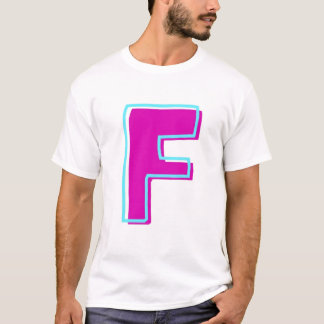 Camiseta Magenta de estilo y letra Verde azulada F