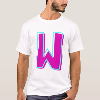 Camiseta Magenta de estilo y letra Verde azulada W