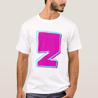 Camiseta Magenta de estilo y letra Verde azulada Z