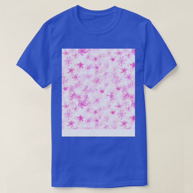 Camiseta Magenta Sakura Cherry Blossom Pattern (Diseño del anverso)