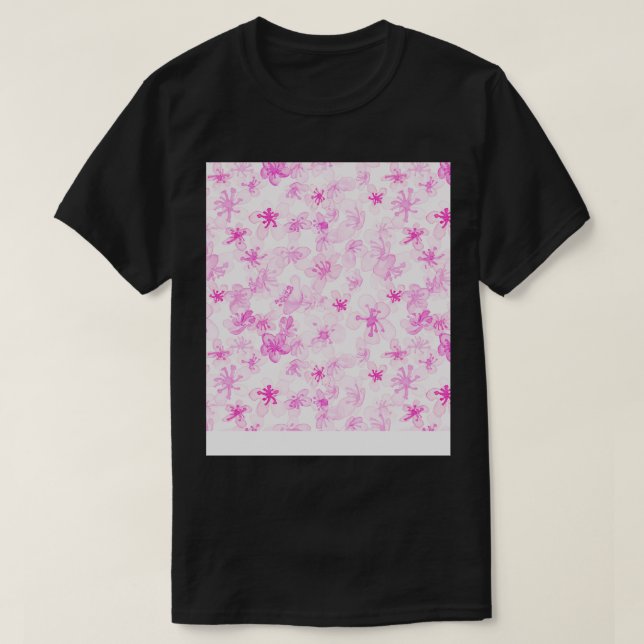 Camiseta Magenta Sakura Cherry Blossom Pattern (Diseño del anverso)