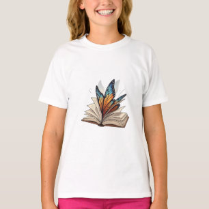 Camiseta Magia de Alas de Mariposa Libro Abierto Niños