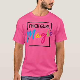 Camiseta Magia de Chica Gruesa Gráfica Linda Talla Plus