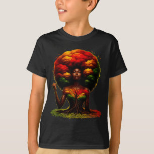 Camiseta magia de chica negra afro melanina reina africana