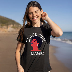 Camiseta Magia de chica negro, mes de historia negra de la