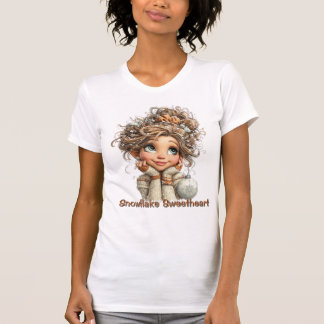 Camiseta Magia de Invierno Chica Linda y Acogedora Estética