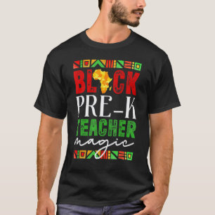 Camiseta Magia de maestro pre-K negro Mes de la historia ne