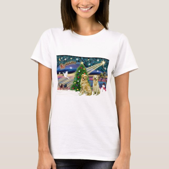 Camiseta Magia de Navidad-Pareja Dorada (Anverso)