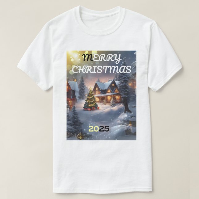 Camiseta Magia de navidades: Un brillante pueblo invernal (Diseño del anverso)