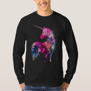 Camiseta Magia de Unicornio de Tie-Dye Silueta de Caballo R