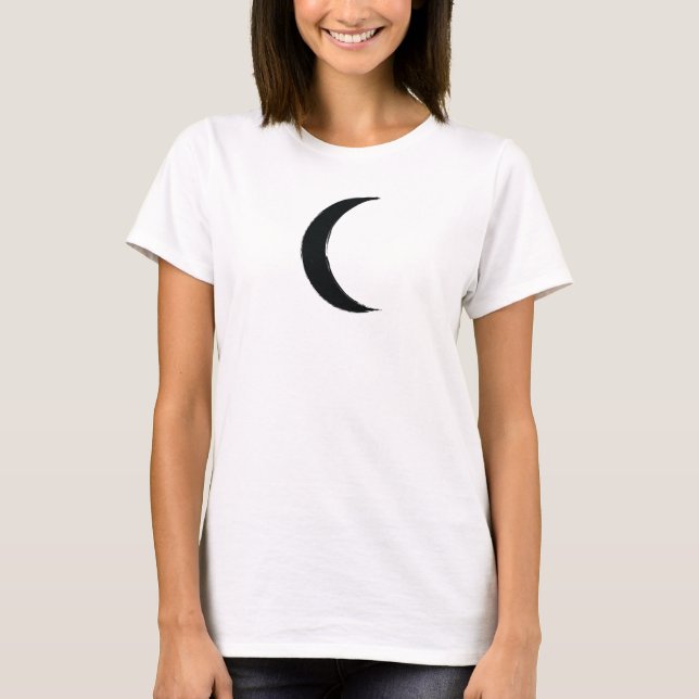 Camiseta Magia del Crescent Negro Astrología de Luna Oscura (Anverso)