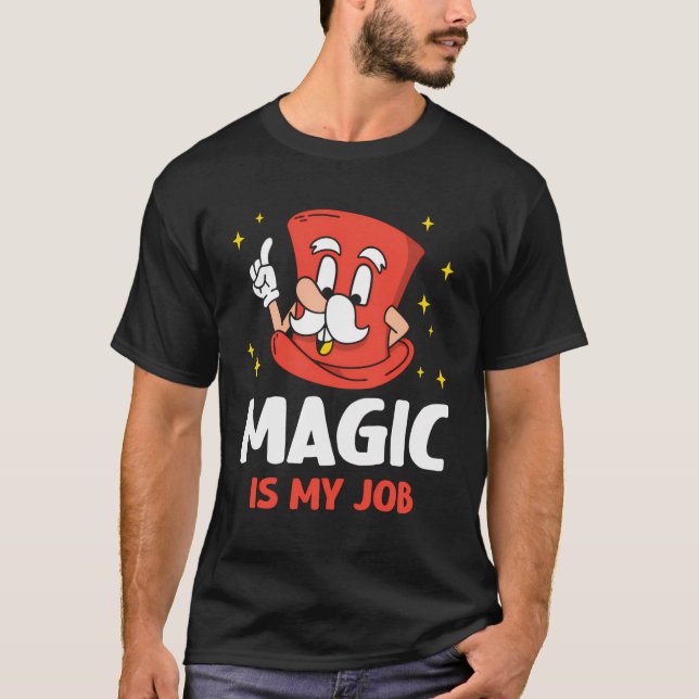 Camiseta Magia es mi mago de trucos de trabajo hechicero ma (Anverso)