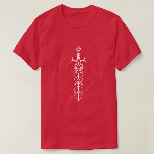 Camiseta Magia Esotérica Poliedro Dedo Set Sword (Diseño del anverso)