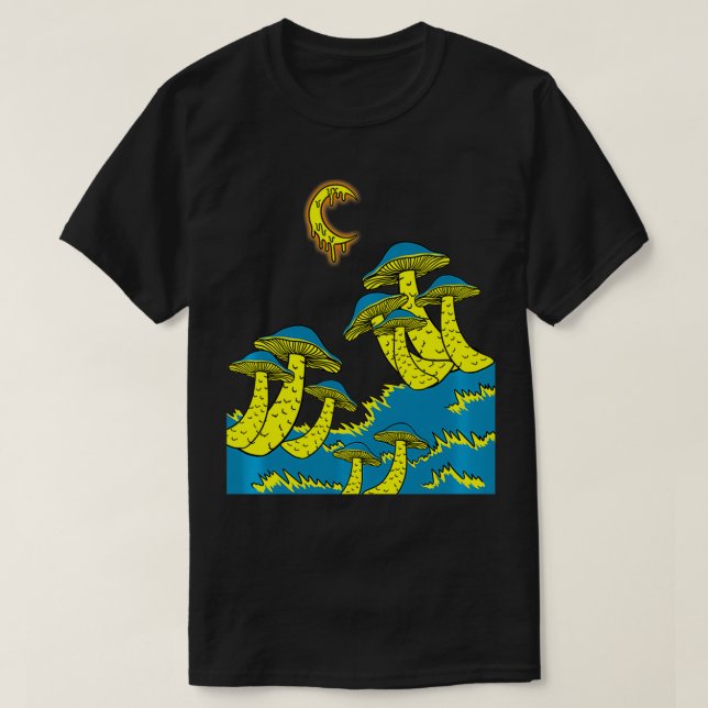 Camiseta Magia Mushroom Moon Psicodelle Trippy EDM Galay G (Diseño del anverso)