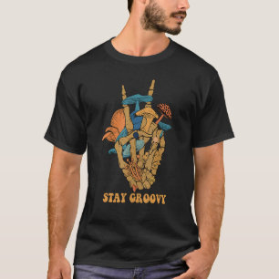 Camiseta Magia Psilocybin Mushrooms Skull Peace Sign Hand S