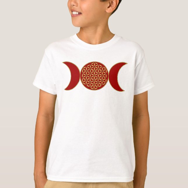 Camiseta Magia Triple Luna - Flor De Espíritu De Vida 1 Hoo (Anverso)
