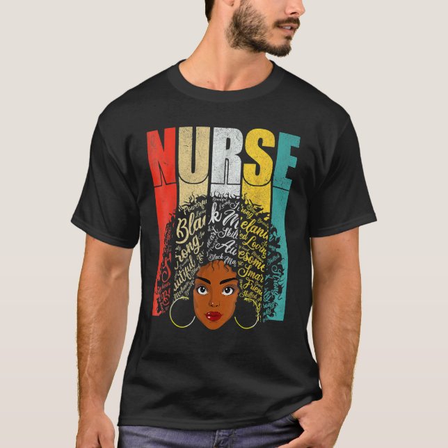 Camiseta Magic Black Nurse Melanin Black History Pride Nurs (Anverso)