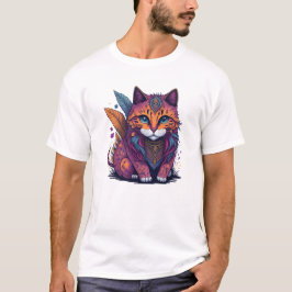 Camiseta Magic IllustrationWatercolor Cat Boho Cat Watercol