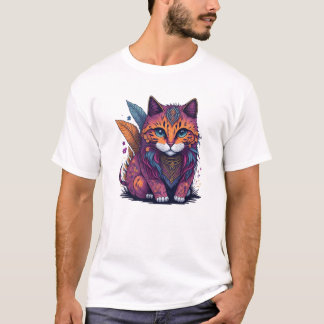 Camiseta Magic IllustrationWatercolor Cat Boho Cat Watercol