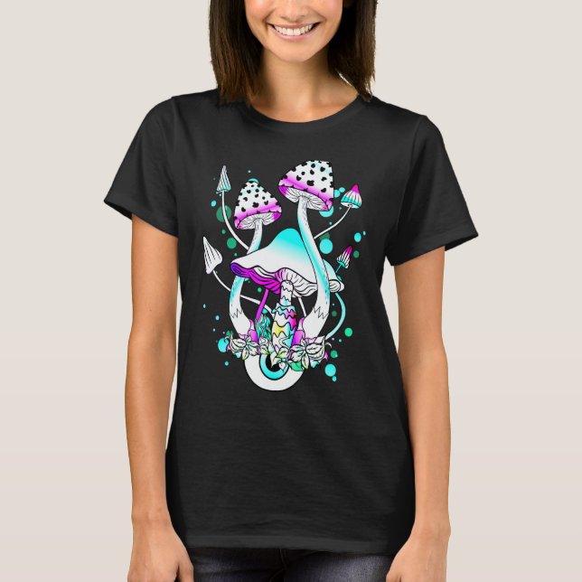 Camiseta Magic Mushrooms Psychedelic White Mushroom Eyes Ar (Anverso)
