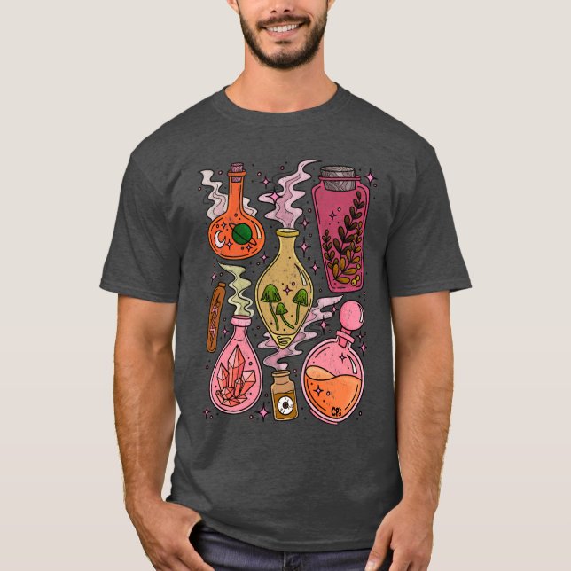 Camiseta Magic Potions Witchy Vibes Pink Orange friend (Anverso)